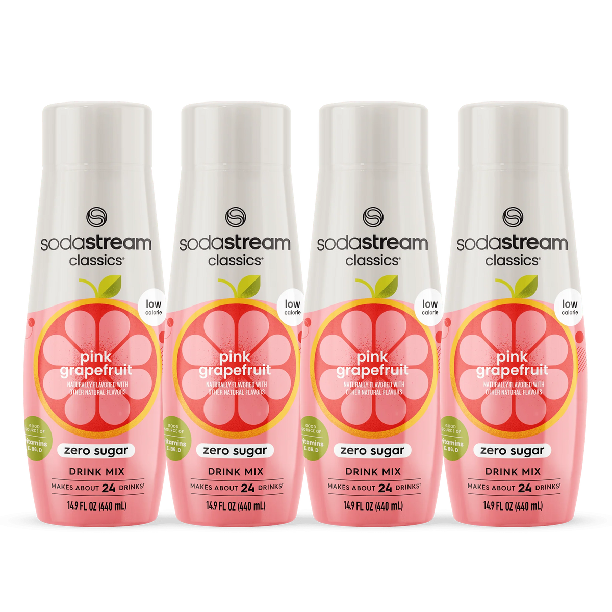 Sodastream Classics® Pink Grapefruit Zero Sugar Drink Mix 4 Pack 440ml
