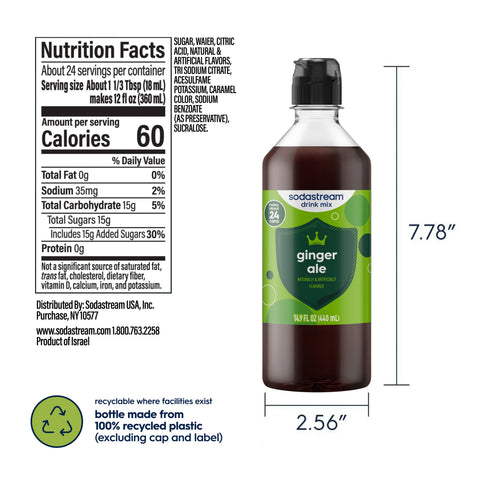 Sodastream Classics® Ginger Ale Drink Mix 4 Pack 440ml