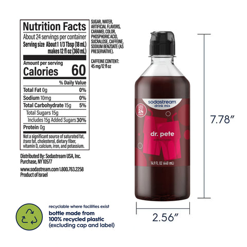 Sodastream Classics® Dr. Pete Drink Mix 4 Pack 440ml