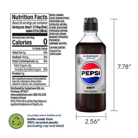 Sodastream Diet Pepsi Drink Mix 4 Pack 440ml