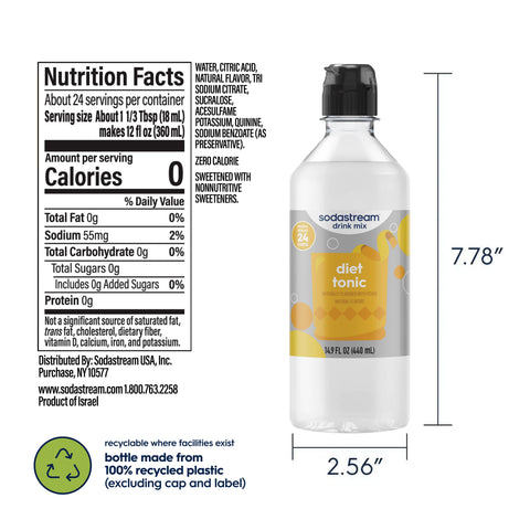 Sodastream Classics® Diet Tonic Drink Mix 4 Pack 440ml